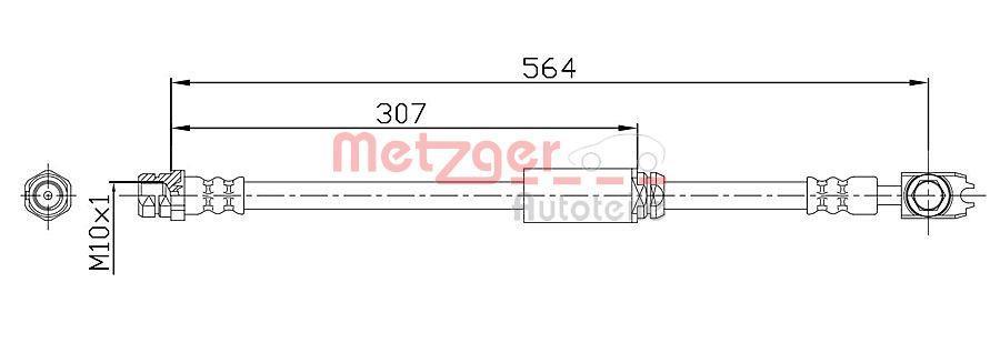 Flexible de frein (Durite de frein) METZGER ref. 4116203